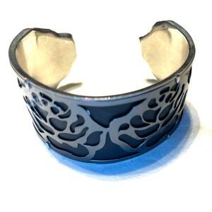 Elegant Silver and Black Cuff Bracelet